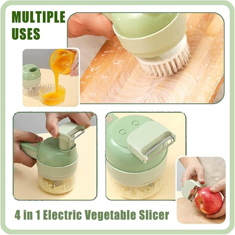 4 in 1 Portable Electric Vegetable Cutter Set – Wireless Food Processor & Electric Food Chopper