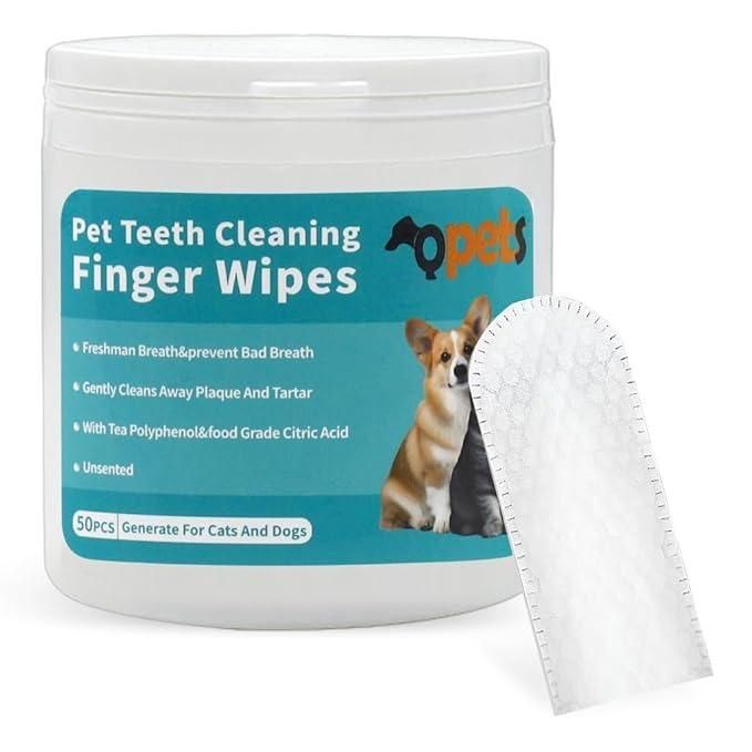 Disposable Dental Finger Wipes for Pets (50 Counts)