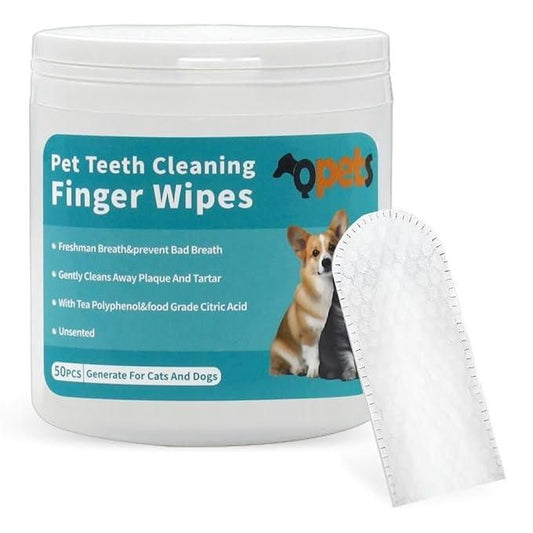 Disposable Dental Finger Wipes for Pets (50 Counts)