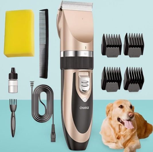Pet Grooming Trimmer Set – Stainless Steel Body with Ceramic & Titanium Blades