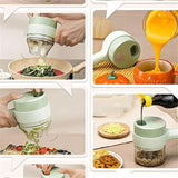 4 in 1 Portable Electric Vegetable Cutter Set – Wireless Food Processor & Electric Food Chopper