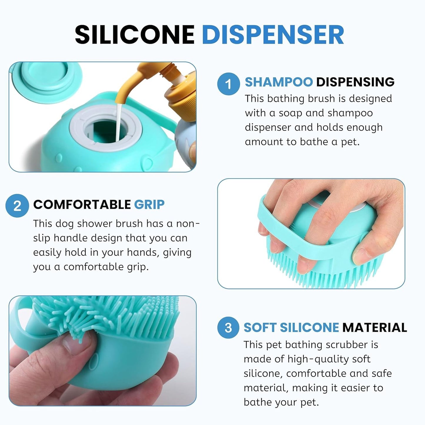 Pet Grooming Kit – Hair Remover Comb + Flea Comb + Shampoo Brush + Nail Clippers