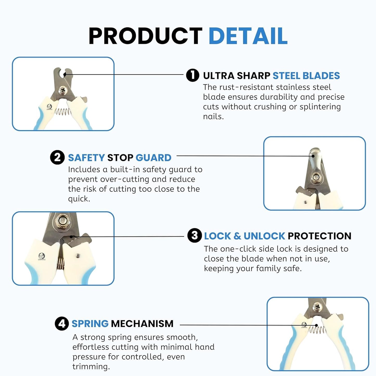 Pet Grooming Kit – Hair Remover Comb + Flea Comb + Shampoo Brush + Nail Clippers