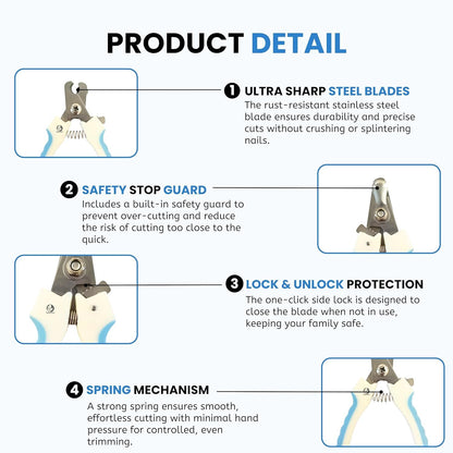 Pet Grooming Kit – Hair Remover Comb + Flea Comb + Shampoo Brush + Nail Clippers