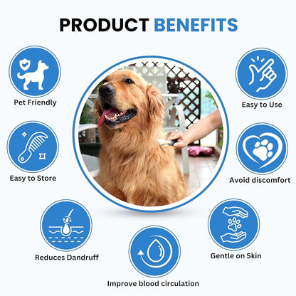 Pet Grooming Kit – Hair Remover Comb + Flea Comb + Shampoo Brush + Nail Clippers