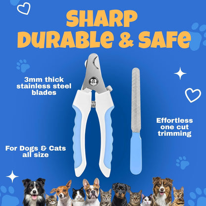 Pet Grooming Kit – Hair Remover Comb + Flea Comb + Shampoo Brush + Nail Clippers