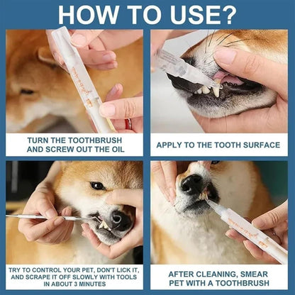 Dog Pen Toothbrush – Easy Oral Care Toothbrush for Dogs | Fresh Breath & Plaque Removal