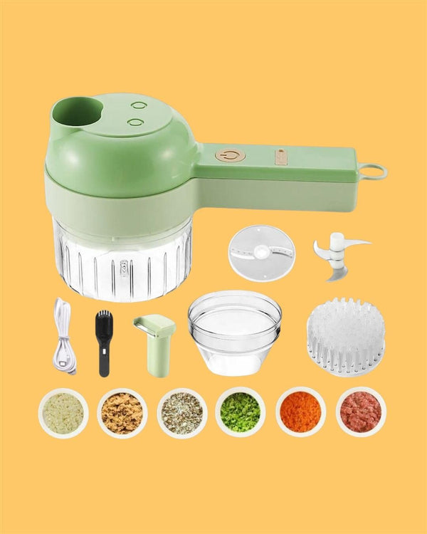 4 in 1 Portable Electric Vegetable Cutter Set – Wireless Food Processor & Electric Food Chopper